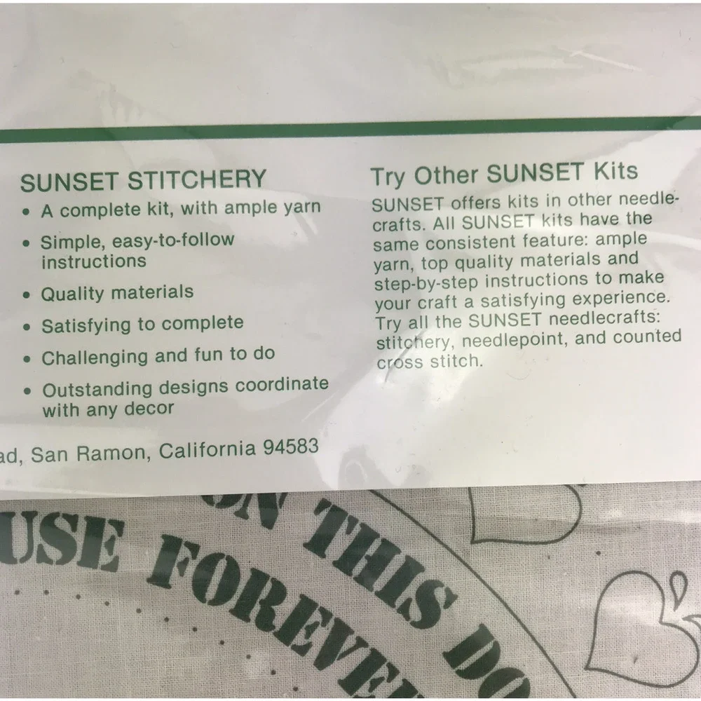 VTG NOS Sunset Stitchery Christmas Blessing Lord Rest Thy Hand Embroidery Kit